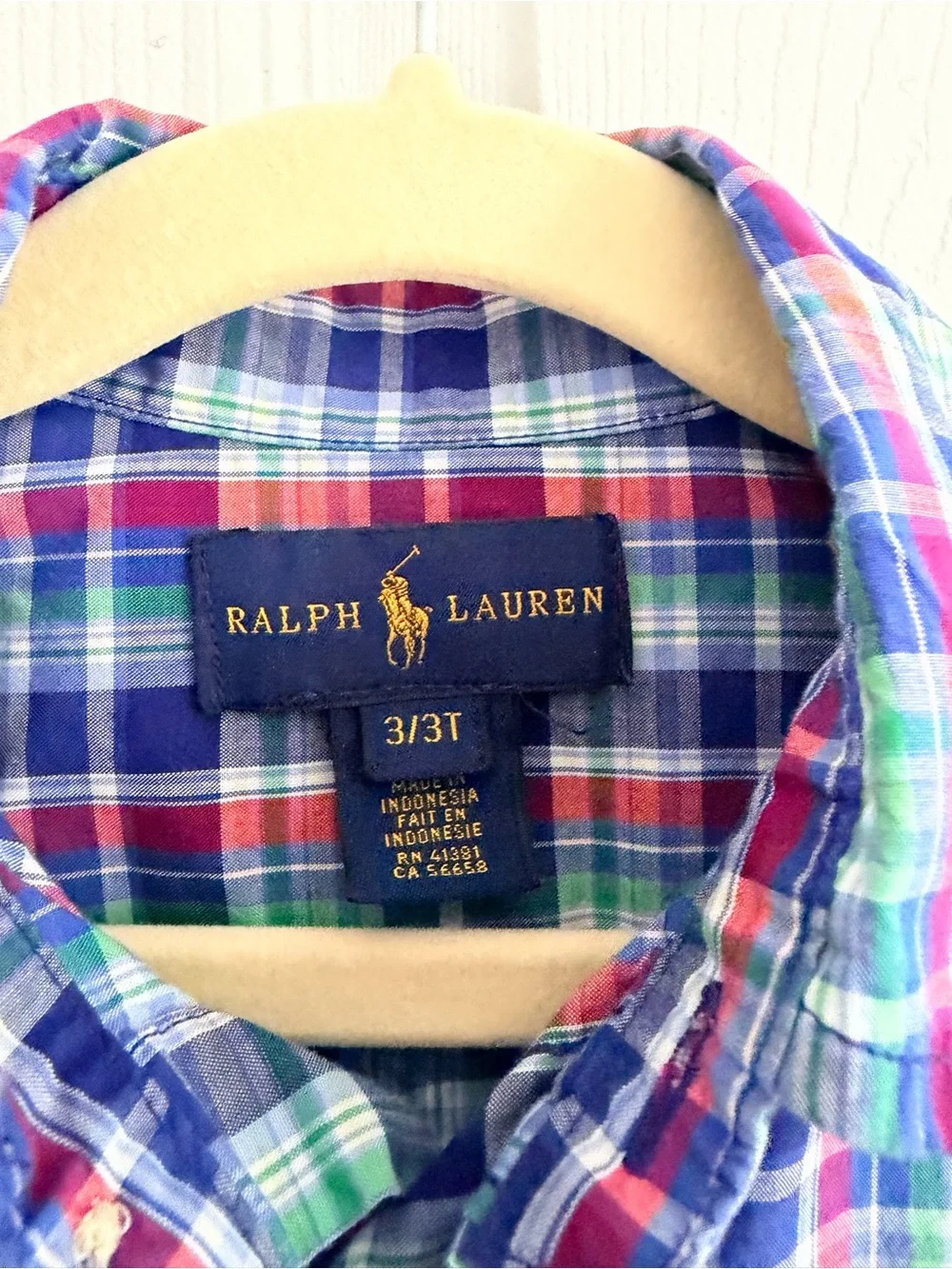 Ralph Lauren Boys 3T Clothing Bundle 4 Pieces Plaid Button Down Shirts & Hoodie